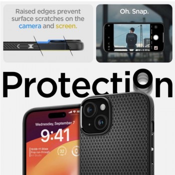 Spigen Liquid Air dėklas - juodas (Apple Iphone 15 Plus)